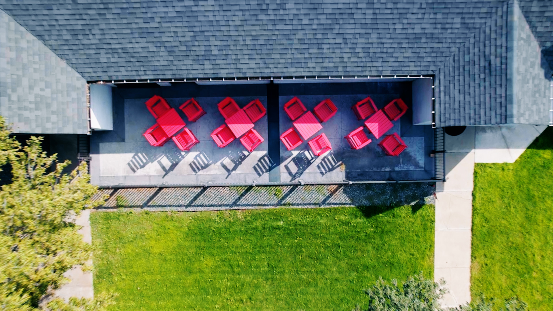 Aerial view of the patio